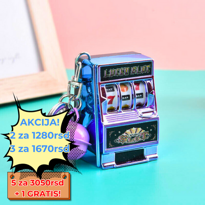 Mini Slot Mašina Privezak za Ključeve - Unikatni Dizajn